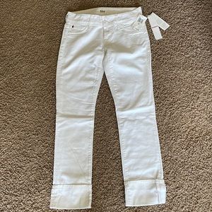 Hudson White Cropped Jeans